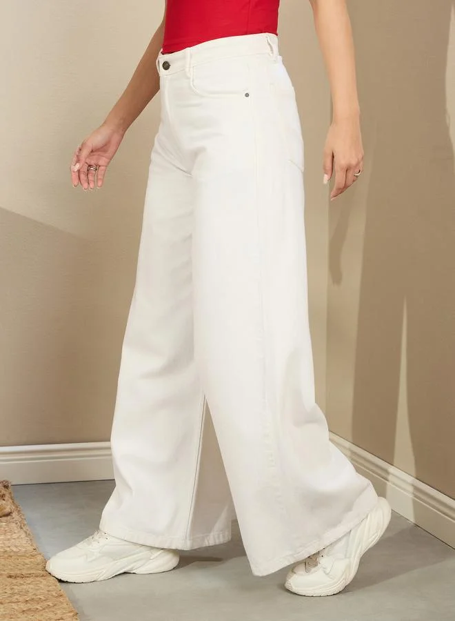 SASSAFRAS Sassafras Women Low Rise Wide Leg Baggy Jeans
