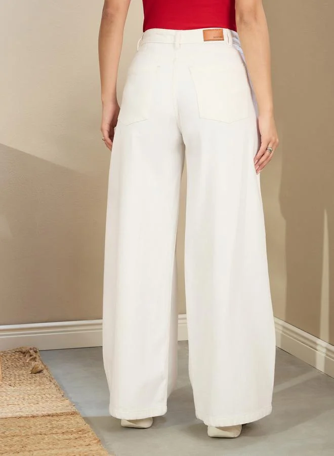 SASSAFRAS Sassafras Women Low Rise Wide Leg Baggy Jeans