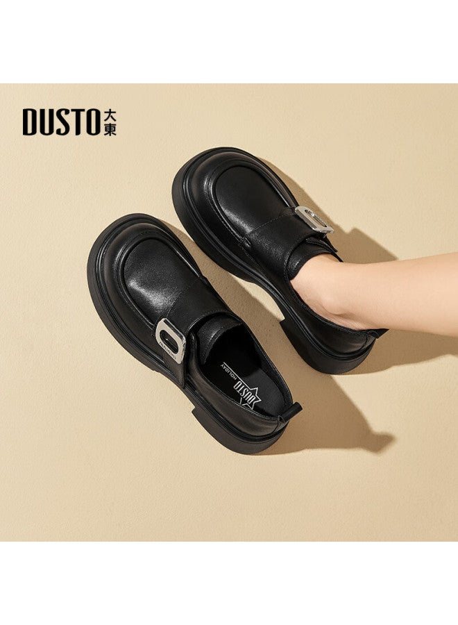 DUSTO Da Dong Le Fu Women's Autumn New British Style Thick-soled Single Shoes Casual All-match Comfortable Small Leather Shoes 0117 - Image 4