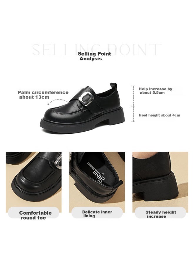 DUSTO Da Dong Le Fu Women's Autumn New British Style Thick-soled Single Shoes Casual All-match Comfortable Small Leather Shoes 0117 - Image 2