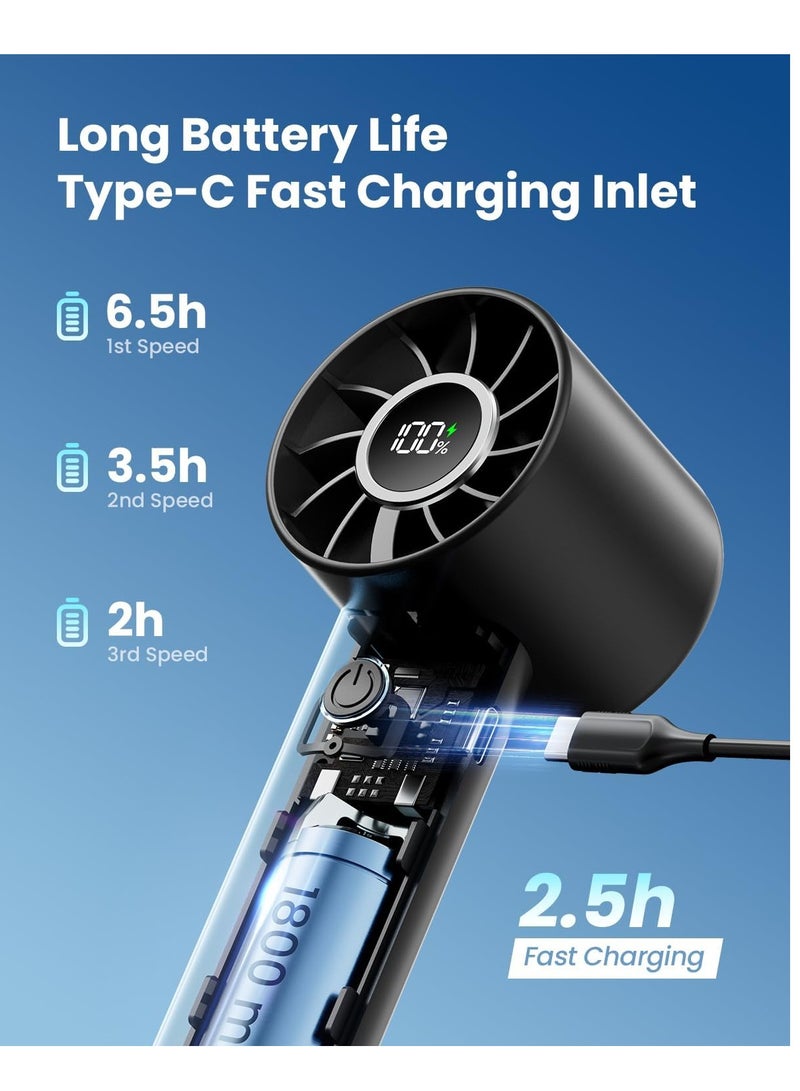 general 3 Speed Handheld Fans with Power Display Flashlight, USB Rechargeable Battery, Lightweight Personal Cooling for Women Men Indoor Outdoor Travel - Image 5