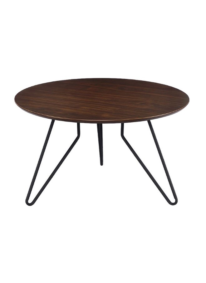 DANUBE HOME Jace Round Coffee Table Modern Living Room Coffee Table Stylish And Durable Design Sleek Accent Table With Chic Contrast Elegant Home DÃ©cor For Any Space - Walnut And Black 