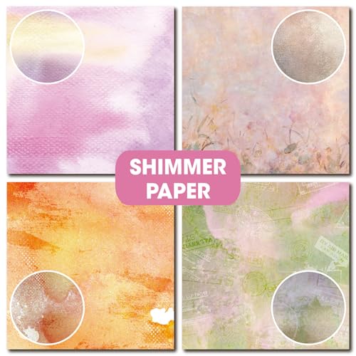 Desecraft 36 sheets 12x12 Paper Pad Pack Scrapbook Cardstock Decorative Paper - Bright Shimmer Watercolor- for Card Making Journaling Planner Origami Scrapbook Paper Scrapbooking Supplies - Image 4