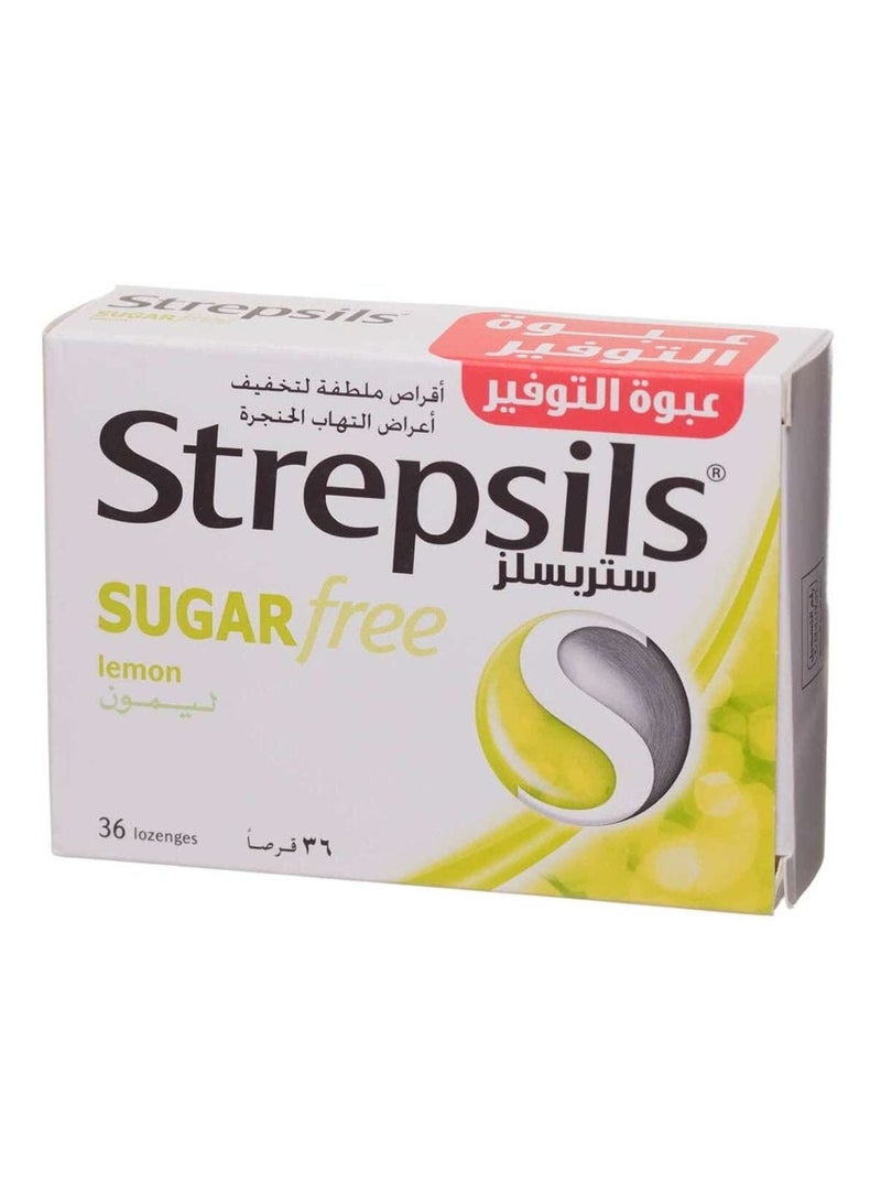 Strepsils Lemon Lozenges - Sugar Free 36 Pcs - Image 1