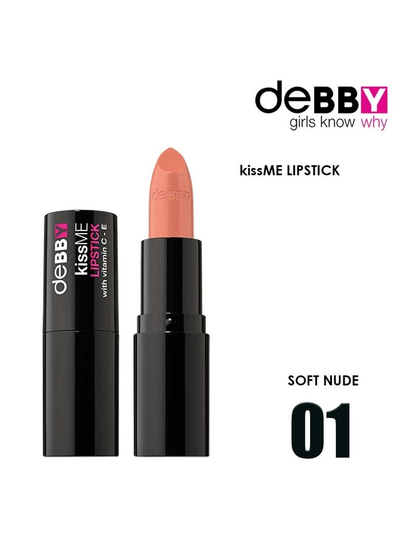 DEBBY KISS ME LIPSTICK - with vitamin C - E 01 SOFT NUDE