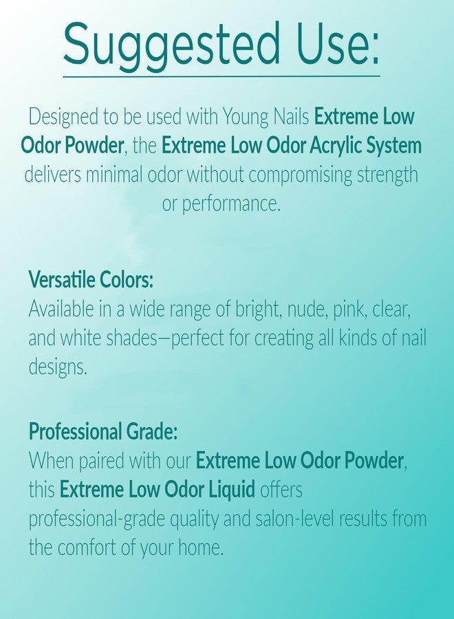Young Nails Extreme Low Odor Nail Liquid Monomer for Acrylic Nail Powder - Professional Liquid Monomer, Acrylic Nails at Home, Extreme Low Odor, MMA Free, Non-Yellowing, 6 Fl Oz - Image 3
