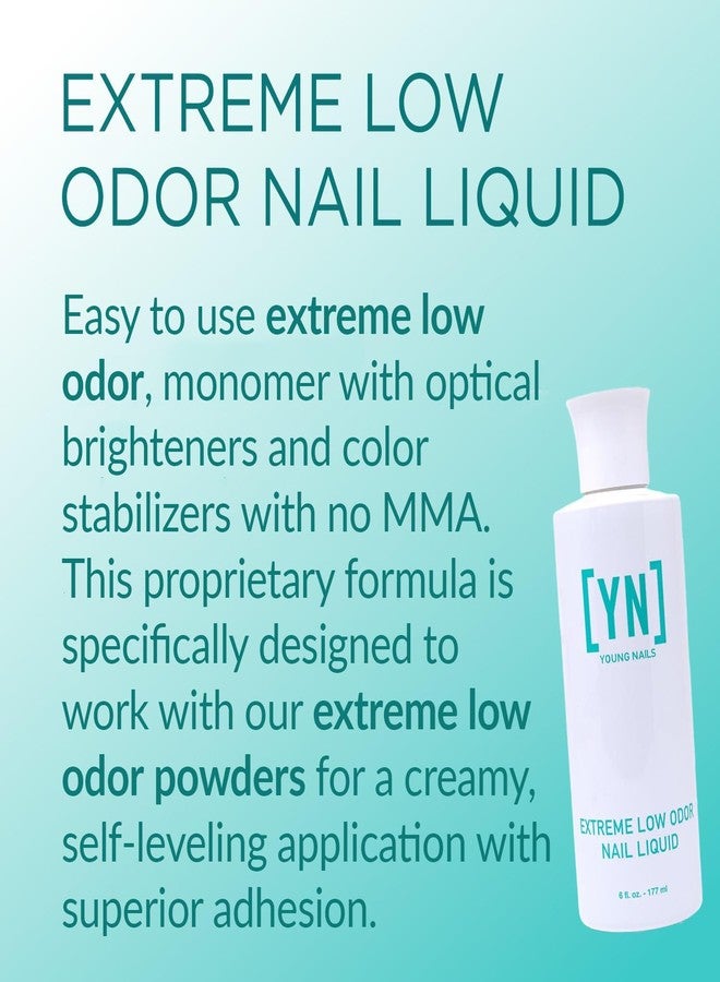 Young Nails Extreme Low Odor Nail Liquid Monomer for Acrylic Nail Powder - Professional Liquid Monomer, Acrylic Nails at Home, Extreme Low Odor, MMA Free, Non-Yellowing, 6 Fl Oz - Image 2