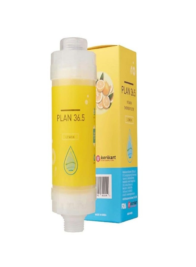 Plan 36.5 Vitamin Shower Filter | Remove Chlorine | For healthy skin | Softens & purifies water| Prevents hair loss| Helps relieve stress | Spa like experience| Bathroom Shower (Lemon Flavor) - Image 1