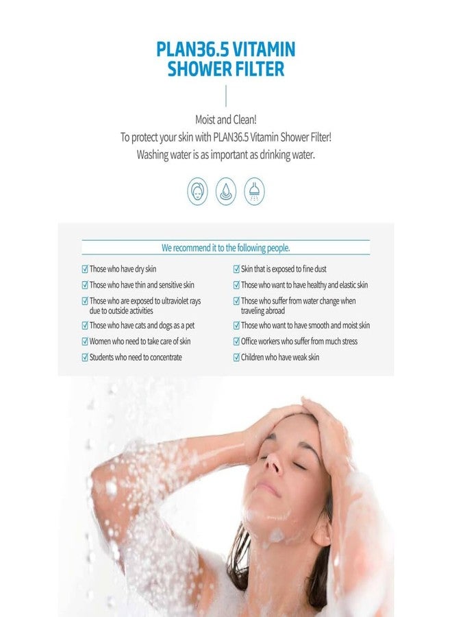 Plan 36.5 Vitamin Shower Filter | Remove Chlorine | For healthy skin | Softens & purifies water| Prevents hair loss| Helps relieve stress | Spa like experience| Bathroom Shower (Lemon Flavor) - Image 3