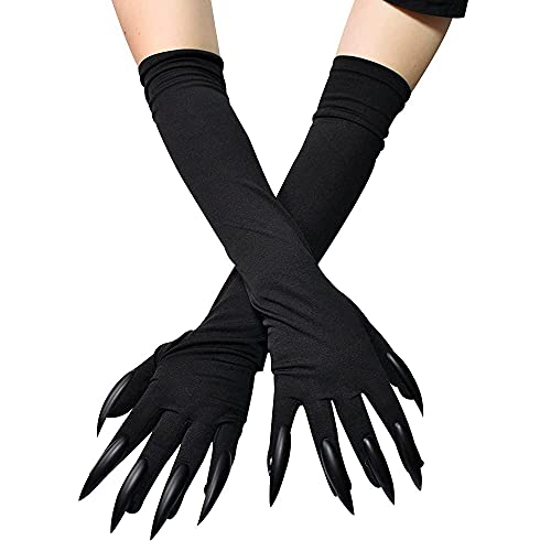 BXT Halloween Costume Paw Gloves Long Fingernails Black Party Gloves Cat Claws Halloween Prop Wolf Claws Glove Cosplay Costume - Image 1