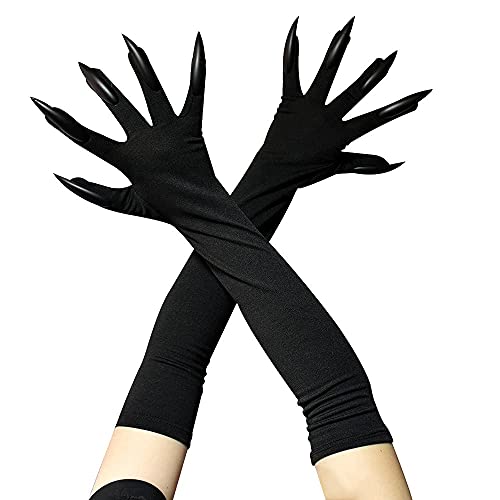 BXT Halloween Costume Paw Gloves Long Fingernails Black Party Gloves Cat Claws Halloween Prop Wolf Claws Glove Cosplay Costume - Image 4