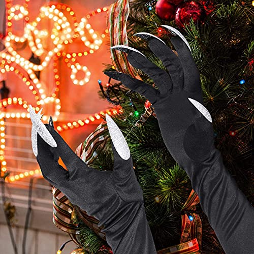 BXT Halloween Costume Paw Gloves Long Fingernails Black Party Gloves Cat Claws Halloween Prop Wolf Claws Glove Cosplay Costume - Image 5