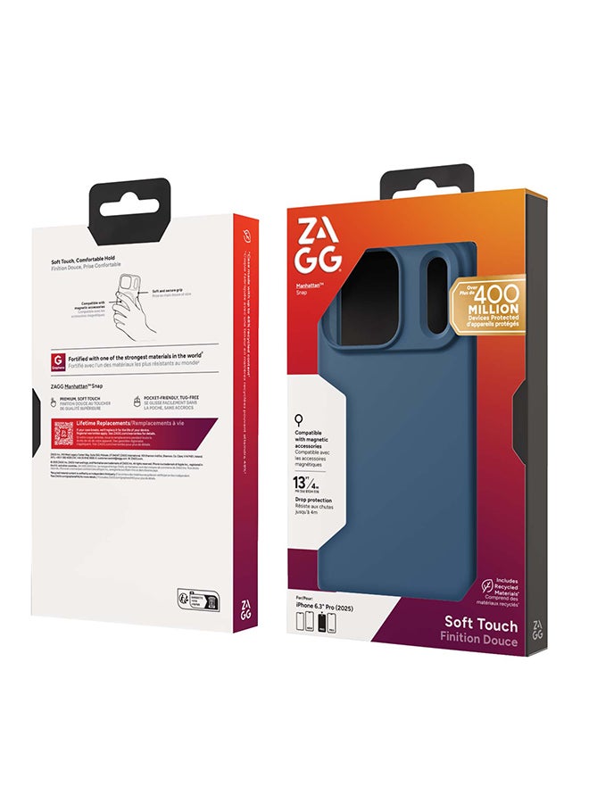 ZAGG iPhone 17 Pro Case – Manhattan Snap MagSafe Compatible Slim Protective Silicone Cover with Graphene Strength & 13 ft Drop Protection – Ocean Abyss - Image 2