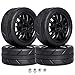 CrazyHobby PreGlued OD 256 12mm Hex Wheels Rims Rubber Tires 26mm for 110 Scale On Road Racing Car Drift RC Touring Car Set of 4 Color C - Image 2
