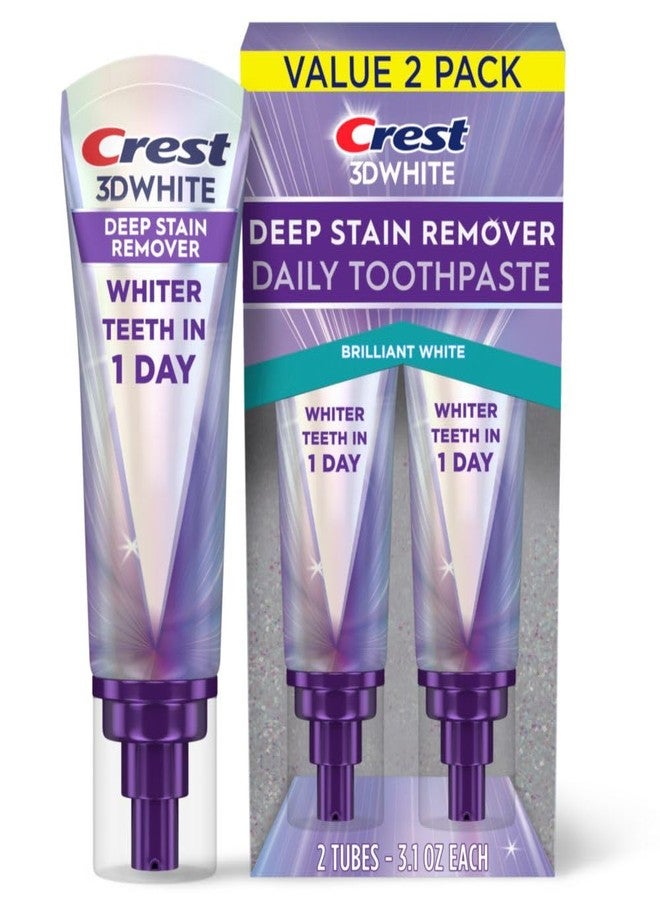 Crest 3DWhite Brilliance Deep Stain Remover Brilliant White Toothpaste - 3.1oz/2pk - Image 1