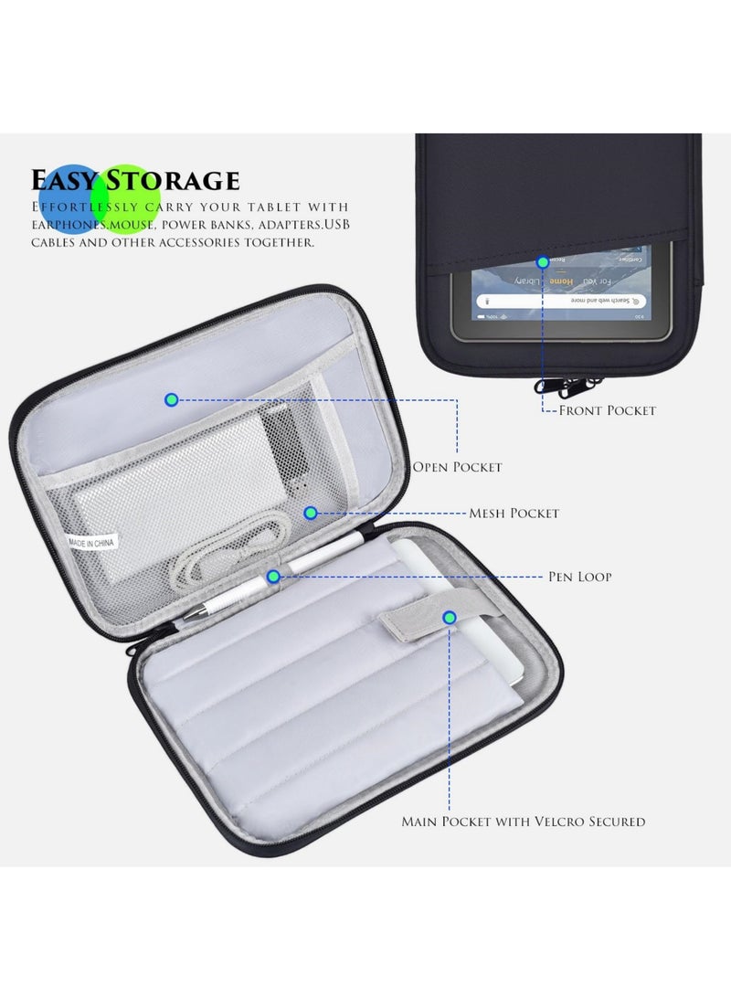 روك بو حقيبة تابلت 8-9 بوصة لجهاز Fire HD 8 / Fire HD 8 Plus 8 بوصة Samsung Galaxy Tab A9 8.7 بوصة / Tab A7 Lite 8.7 بوصة / Tab A 8 بوصة وiPad Mini 6 Mini 78.3 بوصة / iPad Mini 5 4 3 2 1 حقيبة حمل مقاس 7.9 بوصة - Image 3