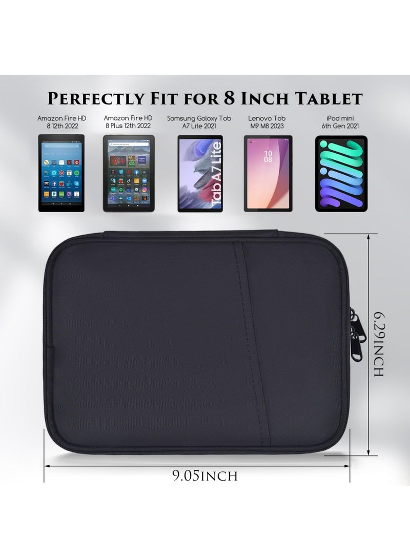 روك بو حقيبة تابلت 8-9 بوصة لجهاز Fire HD 8 / Fire HD 8 Plus 8 بوصة Samsung Galaxy Tab A9 8.7 بوصة / Tab A7 Lite 8.7 بوصة / Tab A 8 بوصة وiPad Mini 6 Mini 78.3 بوصة / iPad Mini 5 4 3 2 1 حقيبة حمل مقاس 7.9 بوصة - Image 2