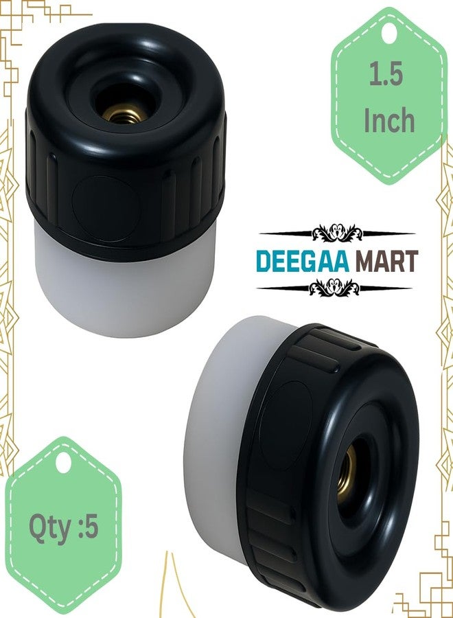 DEEGAA MART 1.5 Inch Door Back Rubber Stopper | Heavy-Duty Door Stop with Rubber Tip Bumper | Wall & Door Protector, Sound Dampening for Home, Office, Hotels Pack of 5 - Image 3