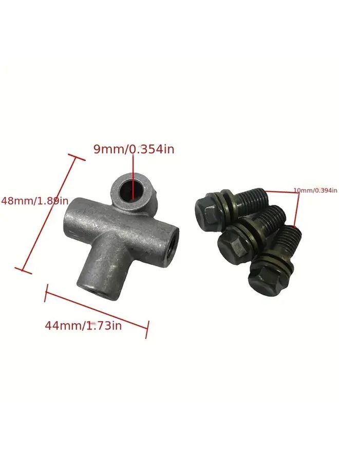Heavy Duty Aluminum Alloy Beach Buggy Brake Oil Pipe Tee Connector 10mm x 48mm 1pc - Image 4