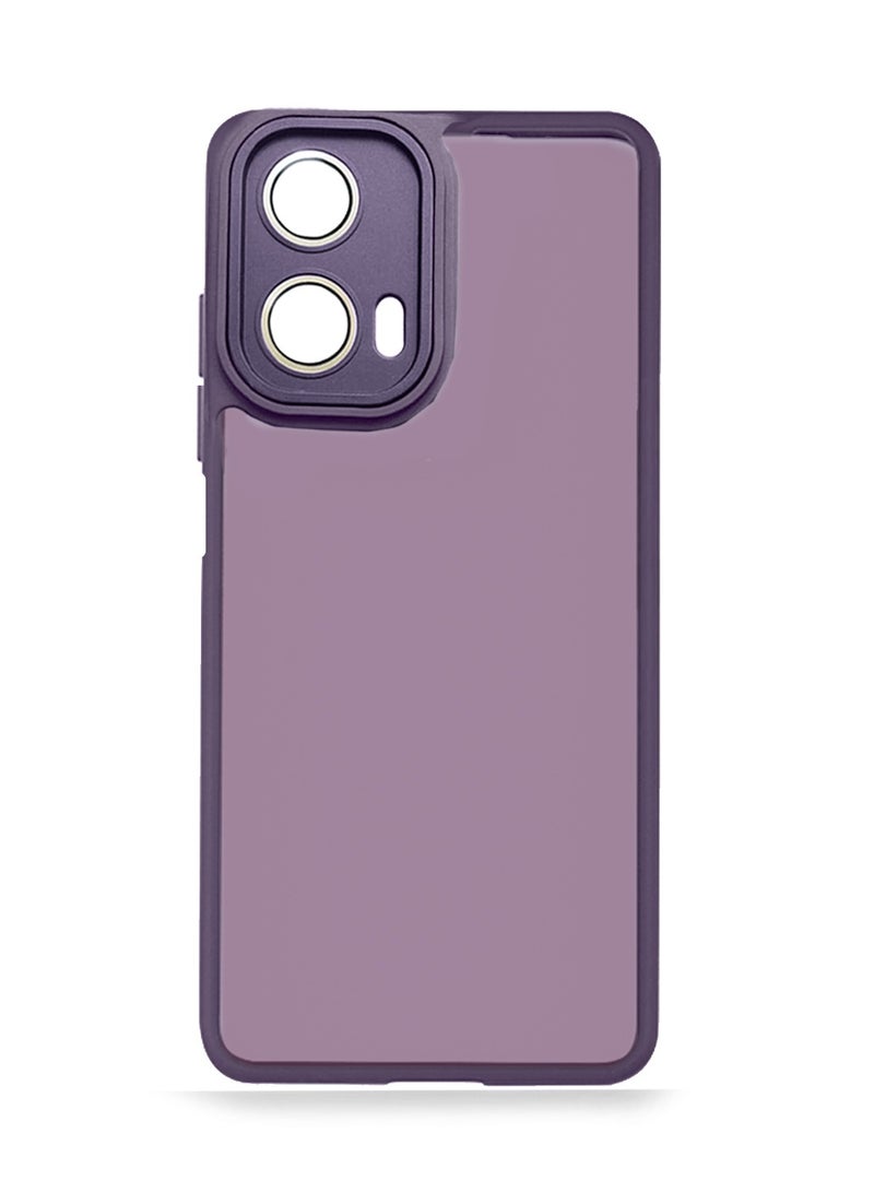 Wtech Motorola Moto G24 Power 4G 2024 Hybrid Silicone With Translucent Back Protective Lens Shield Case Cover Purple - Image 3
