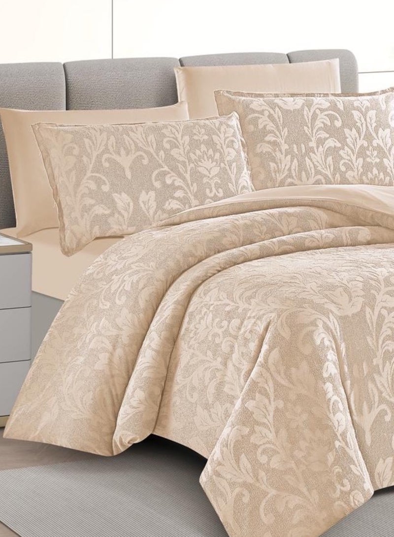 Duoduo home طقم غطاء لحاف مقصوص ثلاثي الأبعاد موديل جديد، حجم ملكي، 6 قطع مع غطاء لحاف 220*240 سم وشيت مناسب و4 أغطية وسائد - Image 1