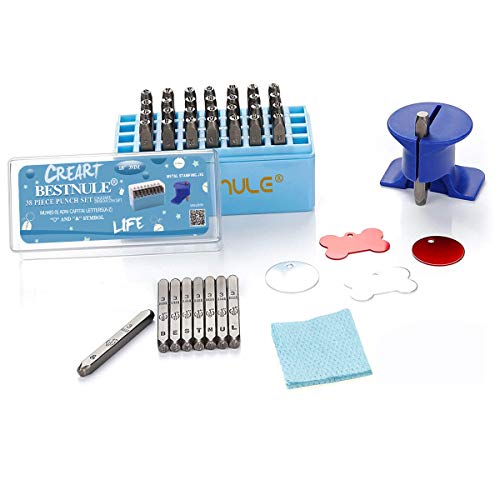 BESTNULE Metal Stamping Kit, Number and Letter Stamp Set (A-Z, 0-9 and &, Love Symbol), Industrial Grade Hardened Carbon Steel, Perfect for Imprinting Metal, Wood, Plastic, Leather (1/8", 3MM) - Image 1