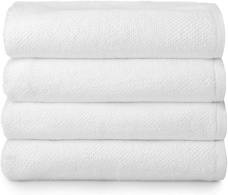 SimpliMagic 79448 Popcorn Textured Bath Towels 4 Pack White