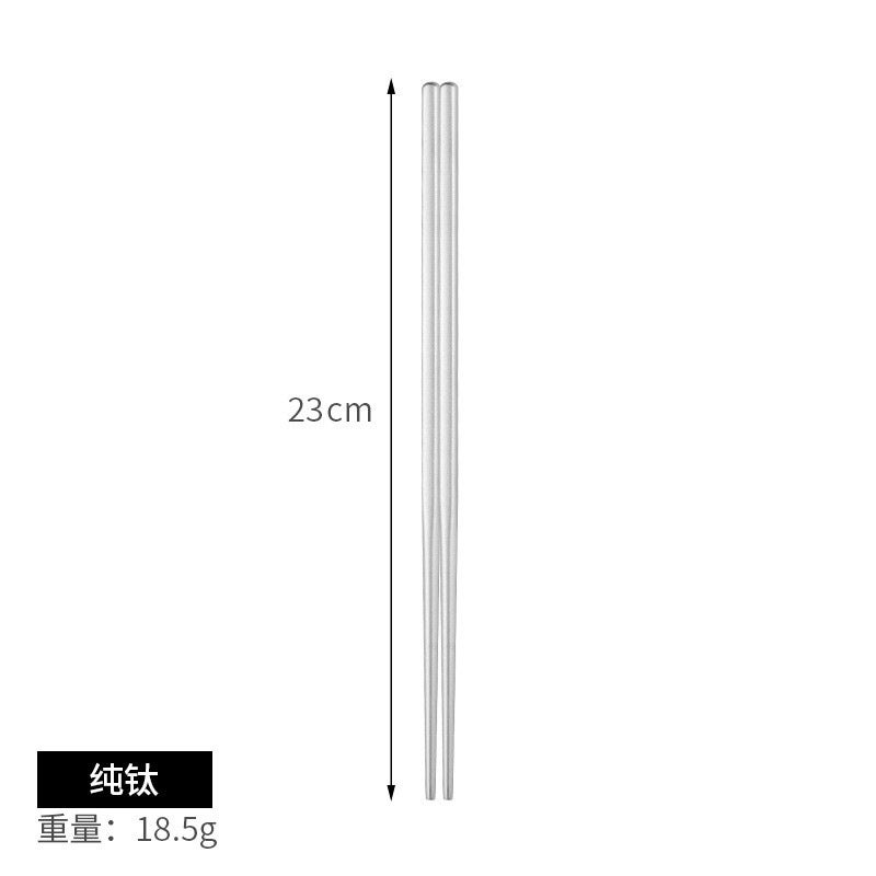 Pure Titanium Chopsticks, Pure Steel Material, Camping Titanium Tableware, Whole Square Chopsticks, Outdoor Non-Slip Chopsticks, High Temperature Resistance, Can Be Added With Logo - Image 1