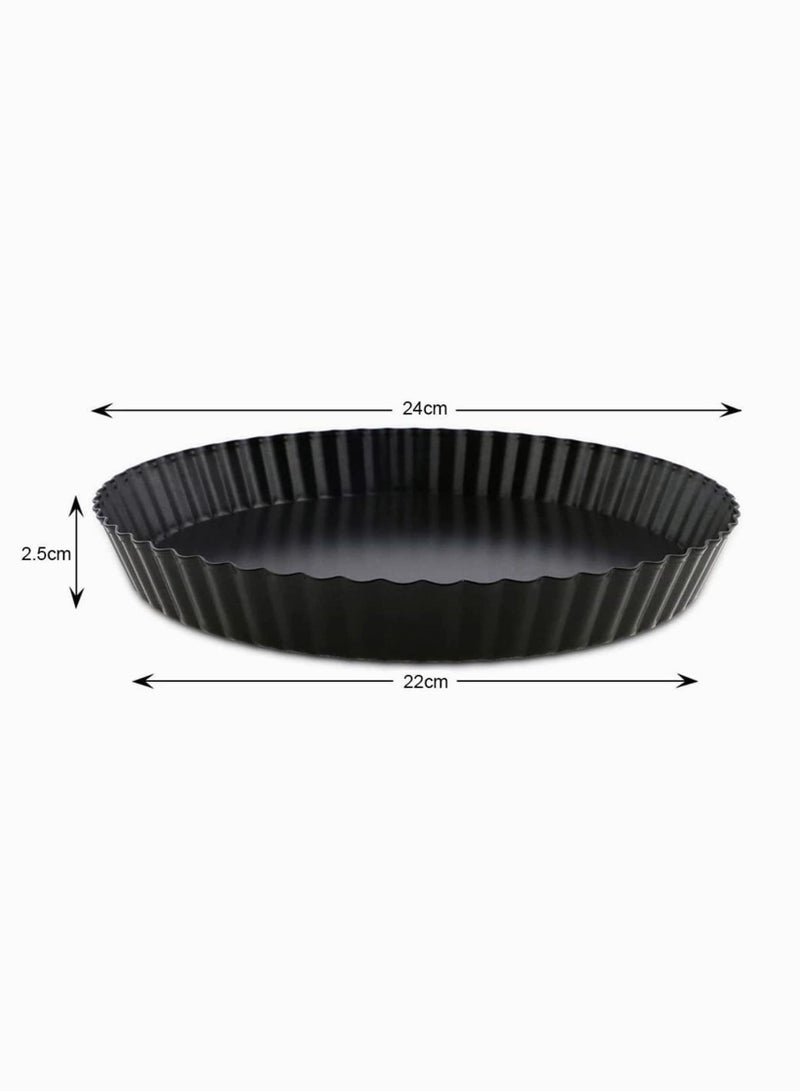 SYOSI Tart Pans, Non-sticks Quiche 9 Inches Removable Loose Bottom Tart Pie, Round Baking Dish Pan for Kitchen Cooking Baking 2 Pack - Image 3