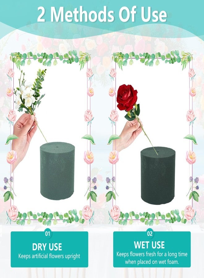Kuabiz 12 Set Plastic Cylinder Planter Box Round Plastic Flower Box with Removable Foam Blocks Liner White Round Vase for Centerpiece Home Wedding Garden Craft Decor - Image 3