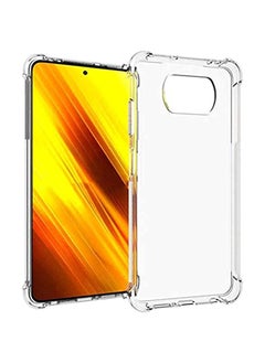IAF Xiaomi Poco X3 NFC Case Cover Back Air Cushion Soft Silicone Shockproof Ultra Slim Premium Material Anti-Scratch Protective Bumper Shell Corner for Xiaomi Poco X3 NFC Clear 