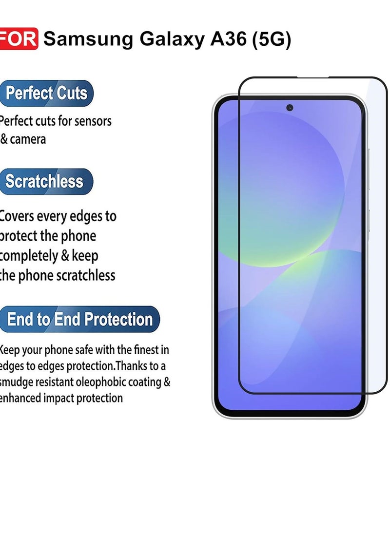 YoYoTech Samsung A36 Screen protector Edge to Edge Full Screen Coverage Anti Scratch Tempered Glass Film for Samsung Galaxy A36 5G(2025) 6.7 Inch.  - Image 4