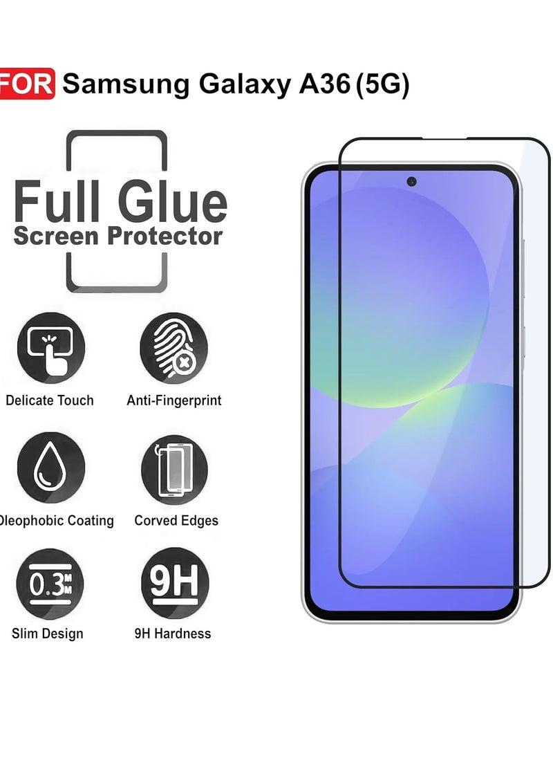 YoYoTech Samsung A36 Screen protector Edge to Edge Full Screen Coverage Anti Scratch Tempered Glass Film for Samsung Galaxy A36 5G(2025) 6.7 Inch.  - Image 2
