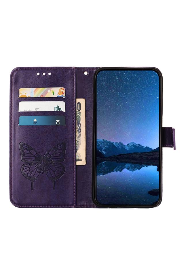 اس-توب جراب لهاتف Infinix Hot 40 / Hot 40 Pro مصنوع من الجلد المنقوش على شكل فراشة - Image 3