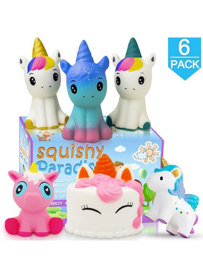 POKONBOY - Unicorn Squishy Jumbo Squishies- 6 Pack Narwhal Squishy Unicorn Cake Scented Squishies Pack Slow Rising Squishies Stress Reliever Toys For Girls And Boys Unicorn Party Favors - Image 1