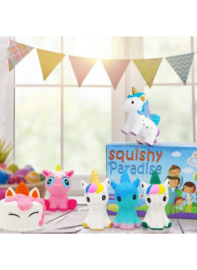 POKONBOY - Unicorn Squishy Jumbo Squishies- 6 Pack Narwhal Squishy Unicorn Cake Scented Squishies Pack Slow Rising Squishies Stress Reliever Toys For Girls And Boys Unicorn Party Favors - Image 1