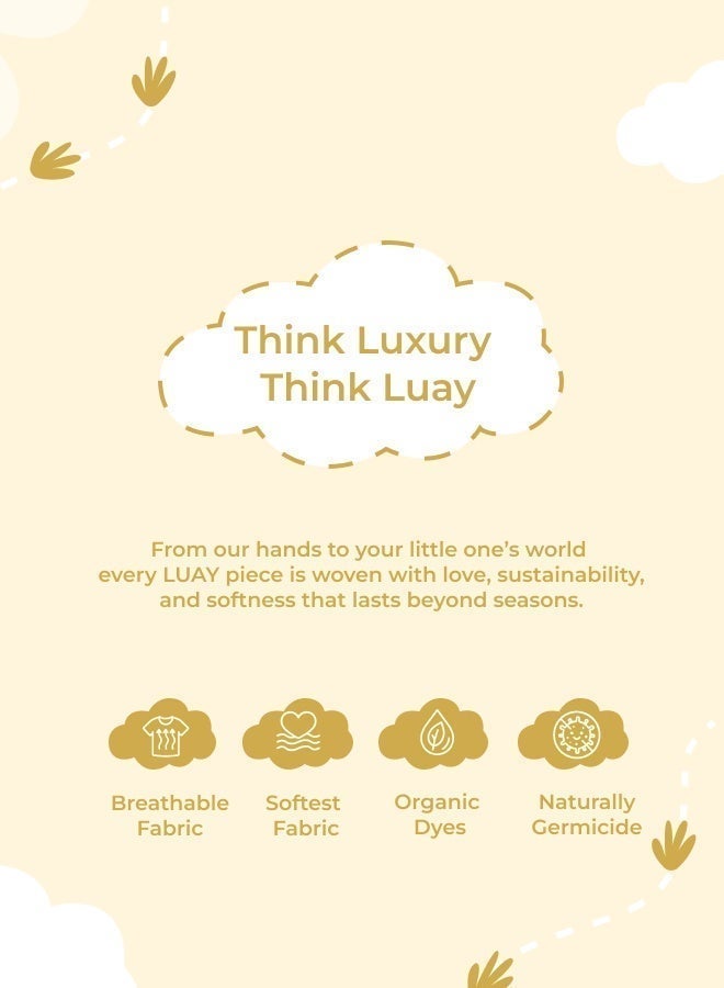 LUAY فستان LUAY 100% من الكتان الأخضر للأطفال، مع كشكش، فستان للبنات، فستان صيفي لطيف وعصري للأطفال. - Image 5