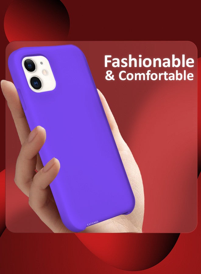 CATANES [for iPhone 11] Silicone Case Shockproof Protective Case Anti Scratch Smooth Case Cover/Purple - Image 4