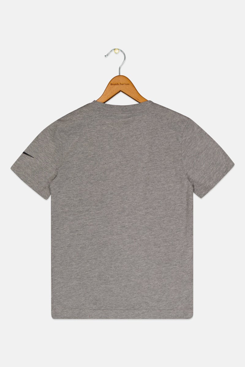 Nike 3Brand by Russell Kids Boy Sportswear Fit Short Sleeves Outdoor T-Shirt, Heather Grey - Image 2