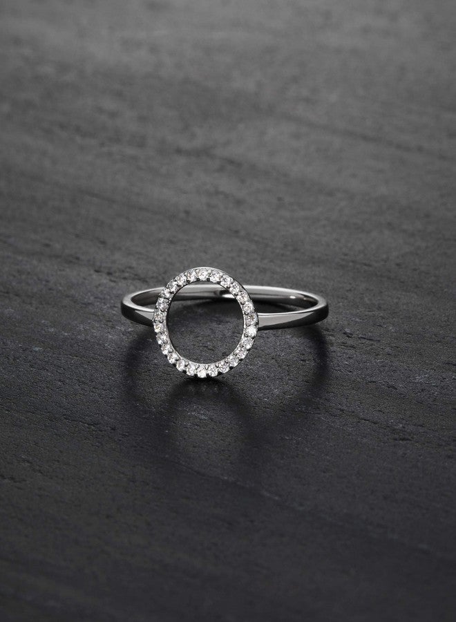 Milla Dainty Rings For Women - Gold Stacking Rings or Silver Stackable Rings - Open Circle Rings & Chain Rings for Women (Open Circle - Sterling Silver, Size 9) - Image 4