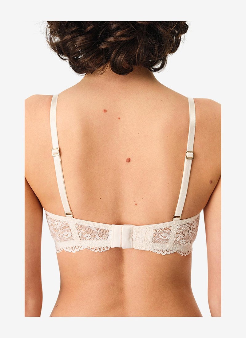 Penti Women Lotus Essentials Cream/Pink Strapless Wired Bra - Image 4