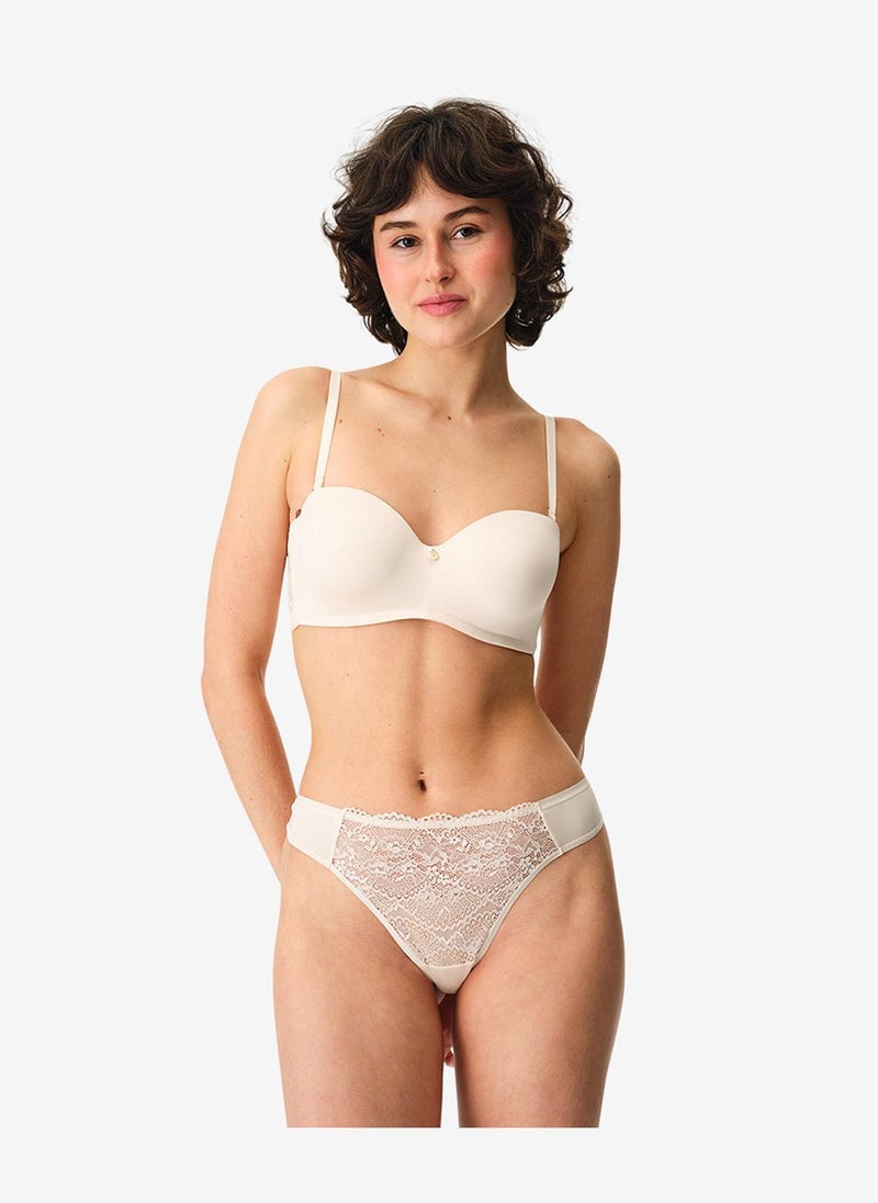 Penti Women Lotus Essentials Cream/Pink Strapless Wired Bra - Image 5