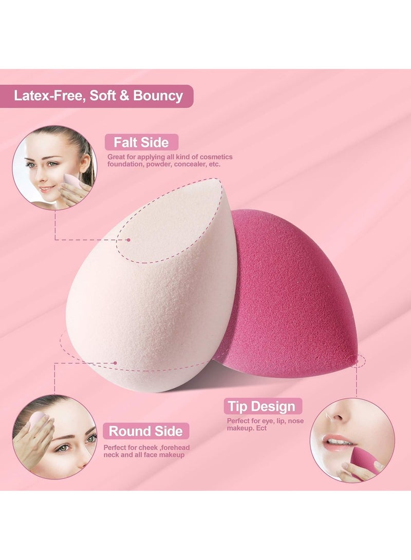 Lukadah Makeup Sponge Set, Makeup Blender Sponges with Storage Box, Foundation Blending Beauty Blender - Flawless for Liquid Creams and Powders, Beauty Cosmetic Blender, Makeup Puff | 4 Pcs - Image 3