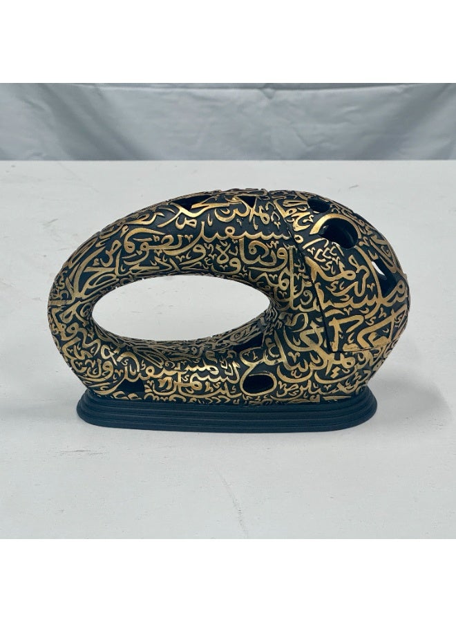 Modern Museum of the Future Style Resin Bakhoor Burner - Luxury Golden Openwork Calligraphy Mabkhara for Home Decor, Dubai Inspired Gift, Ramadan and Eid Celebrations - Image 2