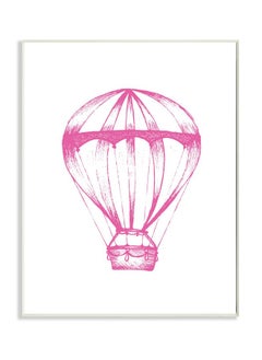 Stupell Industries Stupell Home Décor Graphic Hot Air Balloon Pink And White Wall Plaque Art, 10 X 0.5 X 15, Proudly Made In Usa  - Image 1