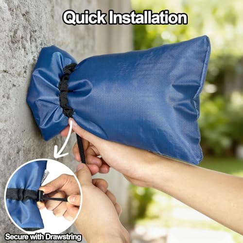 DEMEDO Enlarge Outdoor Faucet Cover for Winter Freeze Protection, 3M Thinsulate, 10”H x 6.3”W Hose Bib Covers for Wall Taps Outside, Waterproof & Frost Free Insulated Spigot Cover, 2 Pcs Faucet Socks - Blue - Image 5