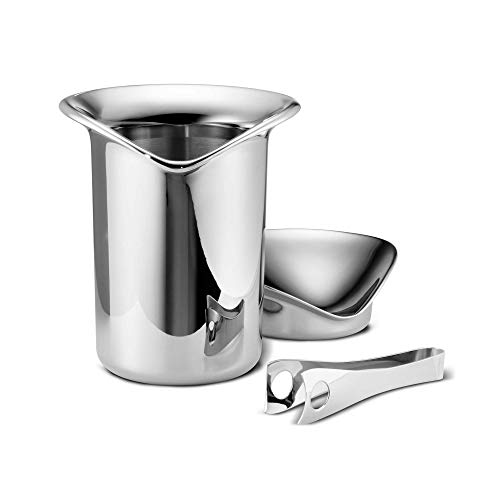 Georg Jensen دلو ثلج من الفولاذ المقاوم للصدأ مع ملقط من جورج جنسن - Image 1