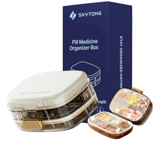 SKYTONE Pill Medicine Organizer Storage Box with 11 Compartments - Moisture Proof, Made of Food Grade Cereal Fiber, BPA free Storage Box, Ideal for Travel (Small) - Image 1