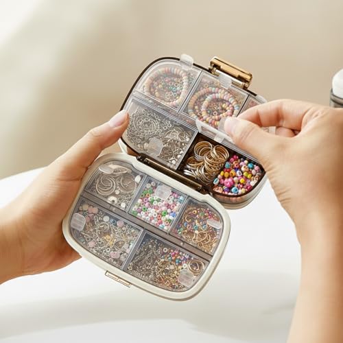 SKYTONE Pill Medicine Organizer Storage Box with 11 Compartments - Moisture Proof, Made of Food Grade Cereal Fiber, BPA free Storage Box, Ideal for Travel (Small) - Image 3