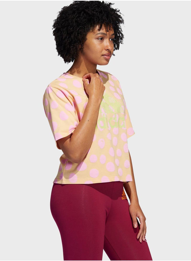 Adidas - Aop Crop T-Shirt - Image 1